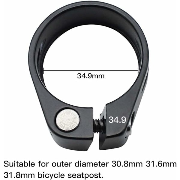 DENUOTOP 2 st Cykelstolpsklämma 34,9 mm Klämma Rörklämma Sadelfäste Cykelsadelklämma Snabbfäste Aluminiumlegering Svart