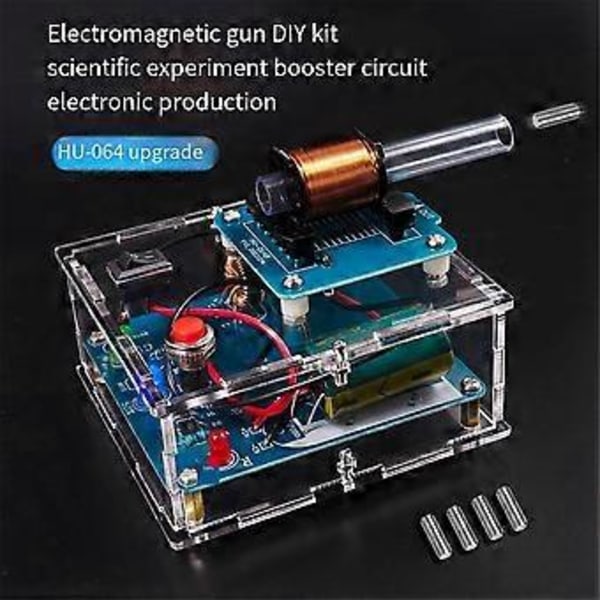 Elektromagnetisk Kanon DIY Kit Långdistansprojektil Högspänningsspole Boost Kretskort Produktion A
