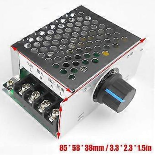 AC 220V Enfas Motorvarvtalsregulator, Fläktmotor Varvtalsregleringsbrytare, Temperaturkontroll Tyristor Spänningsdimmer och Regulator LS