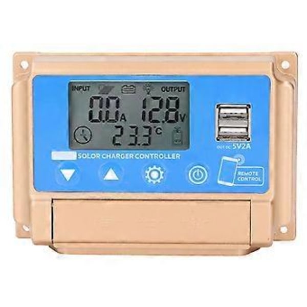 12V 24V MPPT Solcellecontroller Dobbelt USB 5V 2A Udgang LCD Display BT Solcelleladecontroller 50A