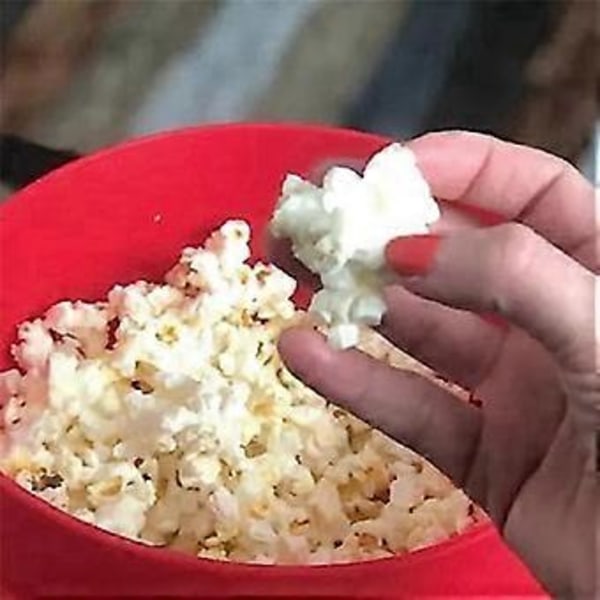 Popcornmaskin med lock - Popcornskål i silikon Popcornbehållare