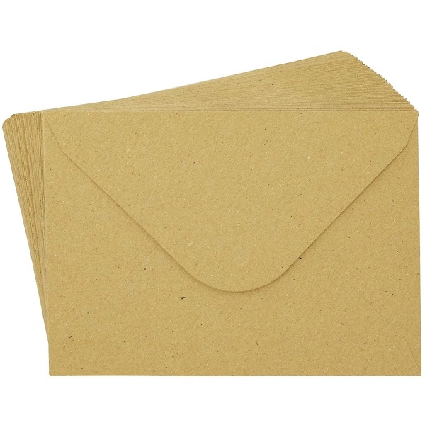 4x6 Kraft-paperikuoria vauvakutsuihin, syntymäpäiväjuhliin, hääkutsuihin (4,6 x 6,3 tuumaa, 50 kpl)