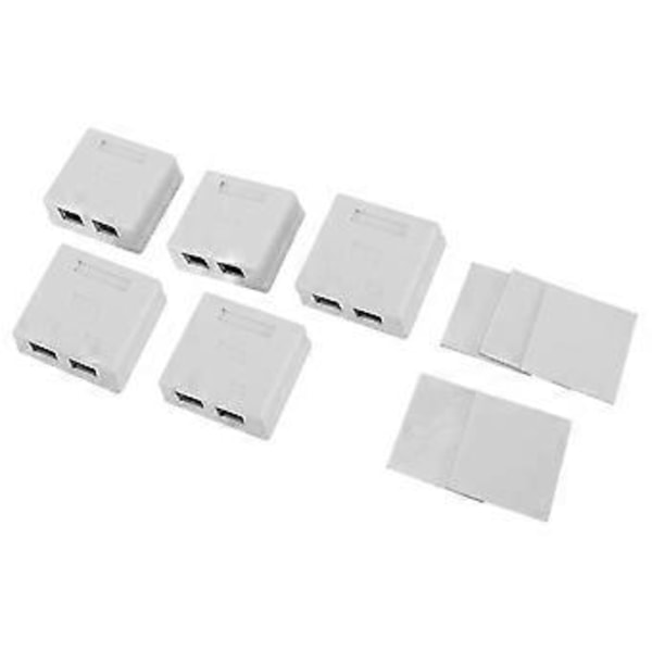 Rj45 Nettverkskontakt - Skjermet Overflatemontert Dobbel Veggkontakt Med Cat6a Ethernet Lan Kabelport