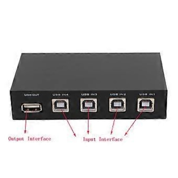 USB Switch Selector KVM Switch Adapter 4 in 1 Out PC USB Delningsenheter för PC Skanner Skrivare