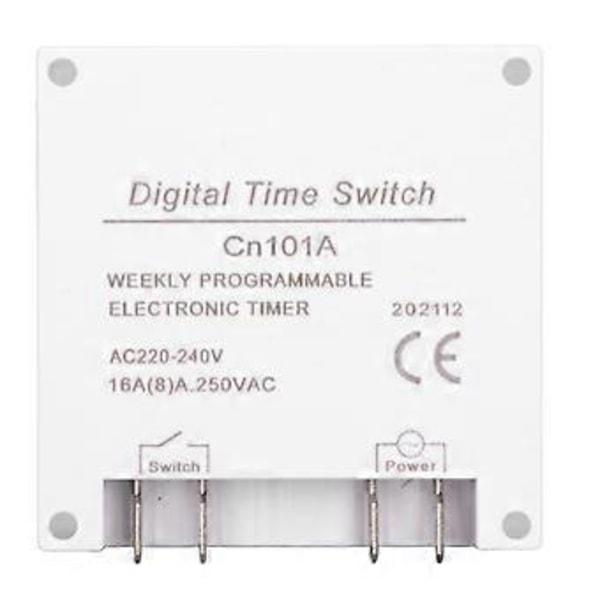 Elektroninen ajastin ohjelmoitava LCD digitaalinen aikaohjausrele kytkin 16 päälle 16 pois Cn101AAC220-240V