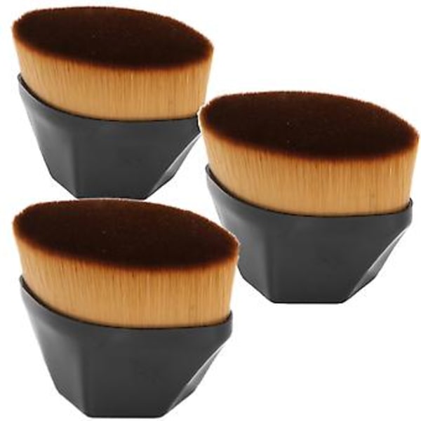3 stk. Makeup Flydende Foundation Børster Kosmetisk Flad Blush Børster Kosmetiske Børster Sort