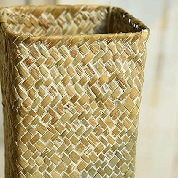 Fletkurv i rattan til dekoration, kurve til frugt, blomsterkurv, høje vaser til boligindretning, hvid