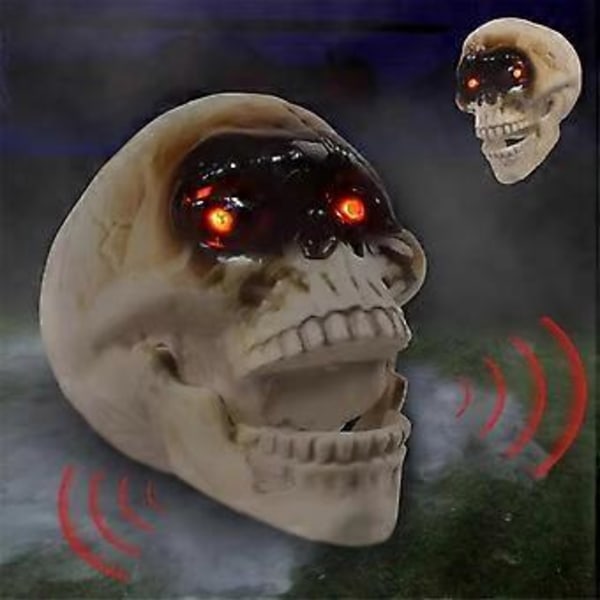 Läskiga Skallehuvuden Halloween Dekor Skallehuvuden med Rörelsesensor Halloween Dekorationer Läskigt Ljud Spöklik Dekoration