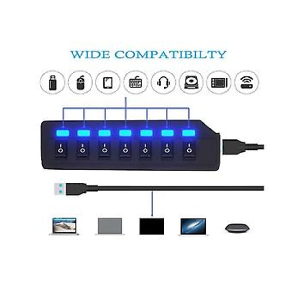 Usb Hub 2.0 Usb Jakaja Hub Adapteri Usb Useita Portteja Adapteri S Lisätarvikkeilla