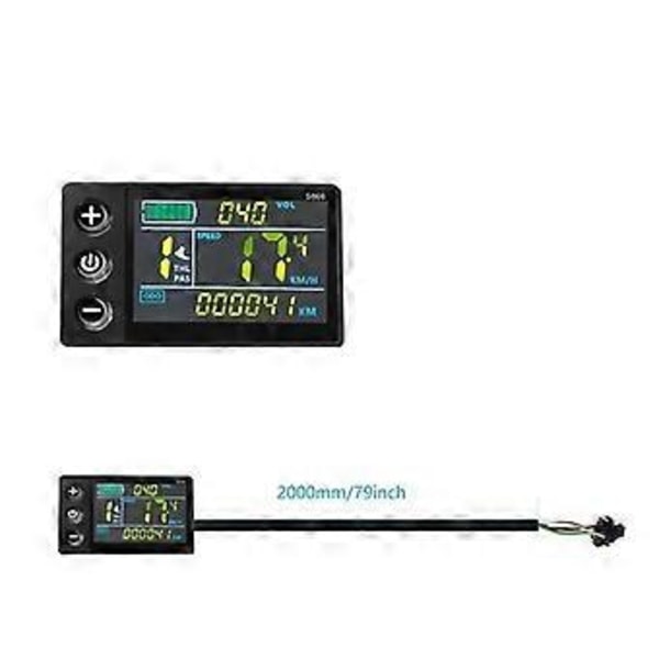 LCD-S866 Elektrisk Cykel Färg LCD Display Instrument 24V 36V 48V Elektrisk Cykel Modifiering, SM Kontakt