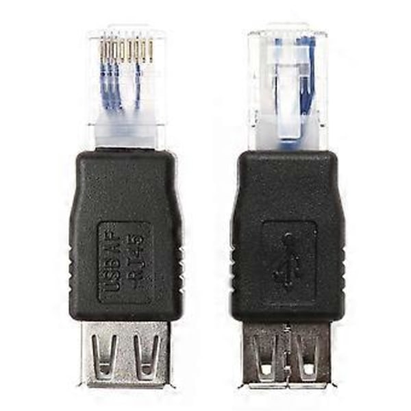 2st USB Typ A Hona Till Ethernet Internet RJ45 Hane Kontakt Konverter Adapter