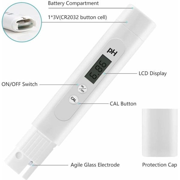 Electronic PH Meter Tester, 0 to 14 pH Measuring Range, High Precision Swimming Pool pH Tester, pH Meter for Swimming Pool, Aquarium, Drinki