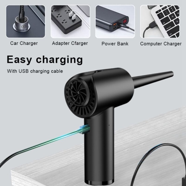 Tryckluftsdammsugare, 6000MAh sladdlös elektrisk luftdammsugare USB-uppladdningsbar tangentbordsrengöring för dator, bil, hushåll