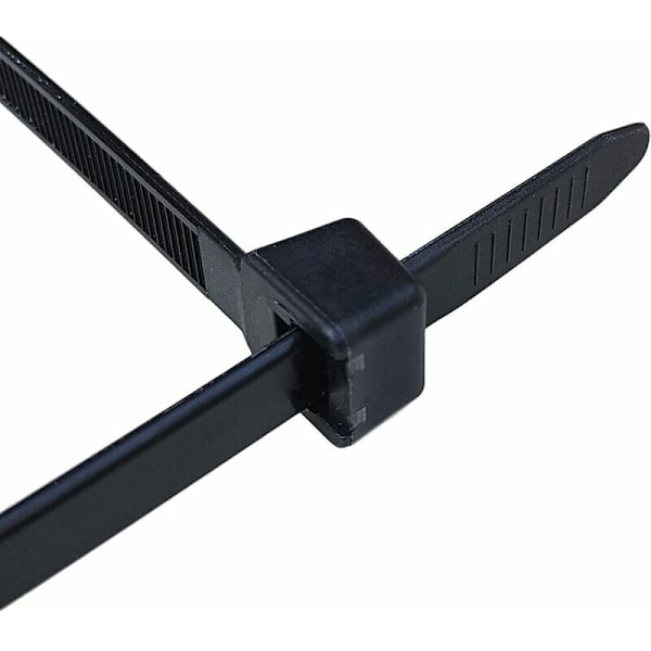 Store slangeskruer 450 mm x 4,8 mm - Rilsan nylonkabelbindere - Pakke med 100 stk., sort farve