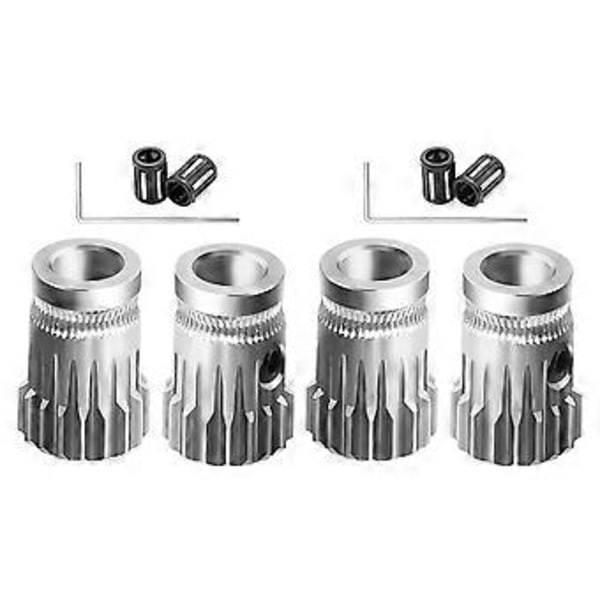 2 Sett Oppgradering 3D-skriver MK8 Drivgir Ekstruderingshjul Drivgir Ekstruder Doble Gir for Prusa i3