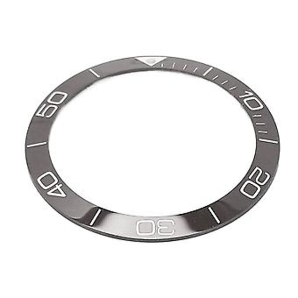 Keramisk Klockring Professionell 38,6 mm Klockringsinlägg Ersättningsdelar Tillbehör för Reparation Grå Bas Vit Siffra