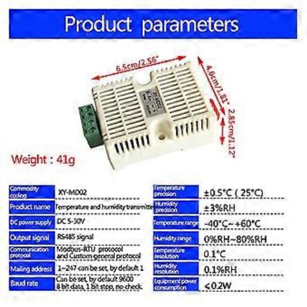 Temperatur- och fuktighetssändare Sht20 Sensor Högprecisionsövervakning Modbus