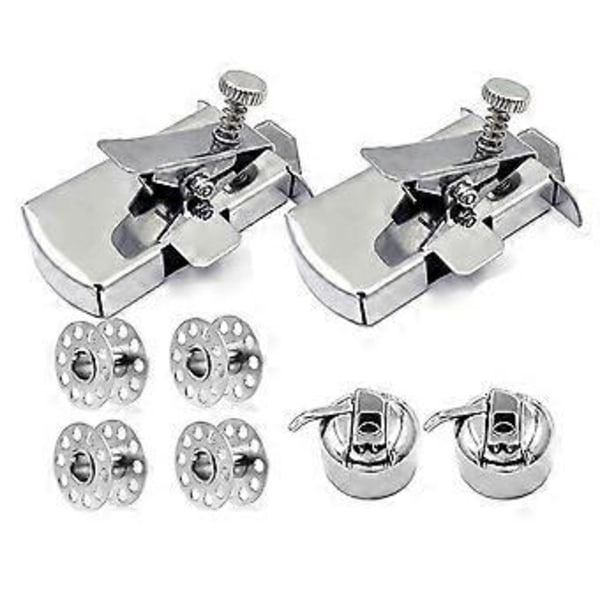 Magneettinen saumaohjain, 2 kpl magneettinen saumaohjain ompelukoneeseen + 2 kpl puolia + 4 kpl puolakoteloa
