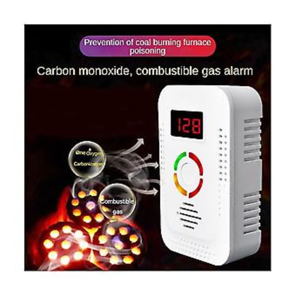 Ul Monoxid Gas 2-i-1 Alarm Hold Co Gas Lækage Compo Detektor EU Stik
