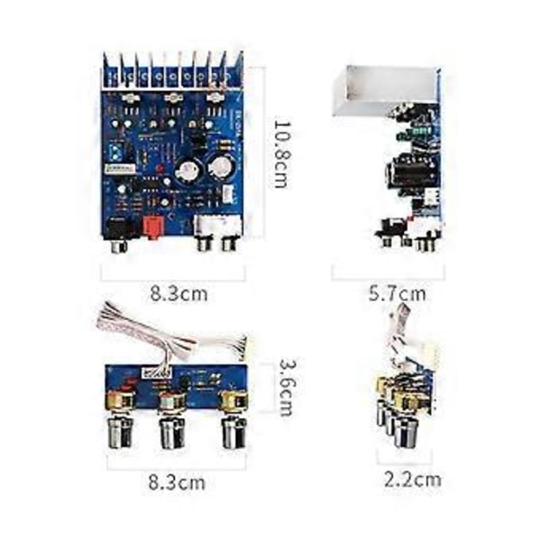 TDA2030 15W+15W+30W 2.1 Kanavainen Vahvistin Äänikortti Subwoofer Vahvistin Basson Ulostulo Kaiuttimelle DIY Dual AC12-15V