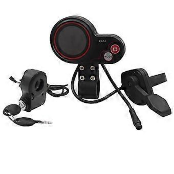 QS-S4 36V-60V Tumgas LCD Display Kit+Tändningslåsnyckel för Zero 8 9 10 8X 10X Elscooter 6PIN Display