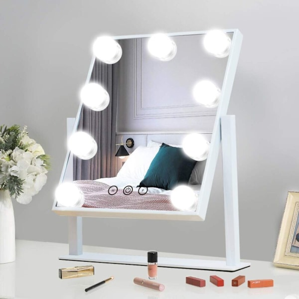 Mirror led desktop makeup fill light dressing table mirror desktop mirror beauty mirror with bulb (rechargeable version)