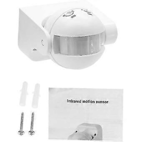 AC 220V-240V 180 Grader Utomhus IP44 Säkerhet PIR Infraröd Rörelsesensor Strömbrytare Rörelsedetektor Max 12m 3-2000lux Energibesparande Automatisk Ljusbrytare