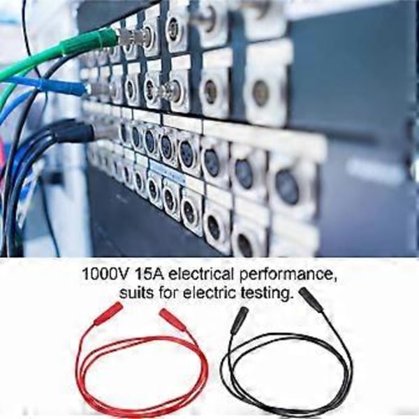 5 Sett Banan Testledning Testkabel Hunn til Hunn 2mm 0.44mm 1000V 15A Sett Kit