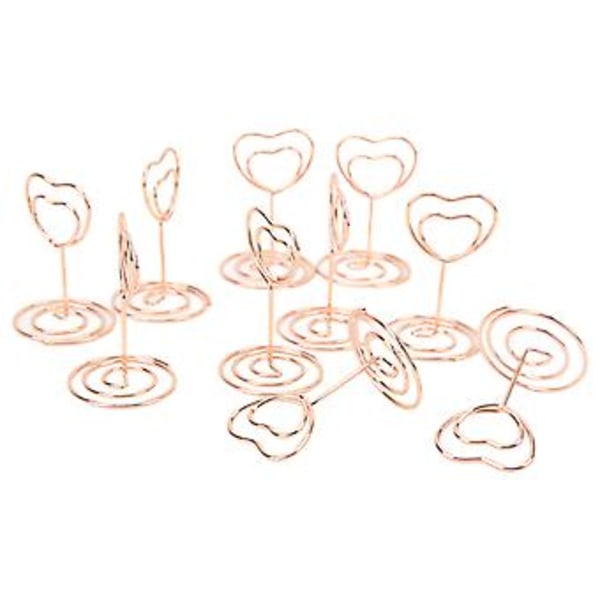 20 st Roséguld Hjärta Bordskorthållare - Robust Metall för Hem- och Kontorsbruk