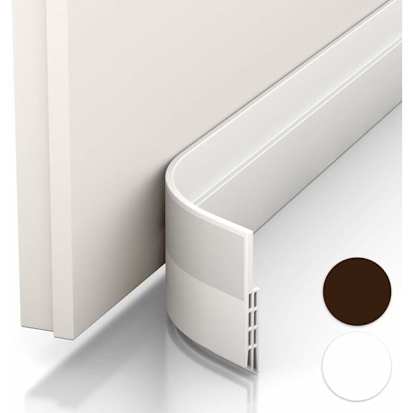 Anti-draft door sweep & door seal - NEW insulating door sweep (quick to install), ideal for insulation against cold, noise & humidity (1 x white)