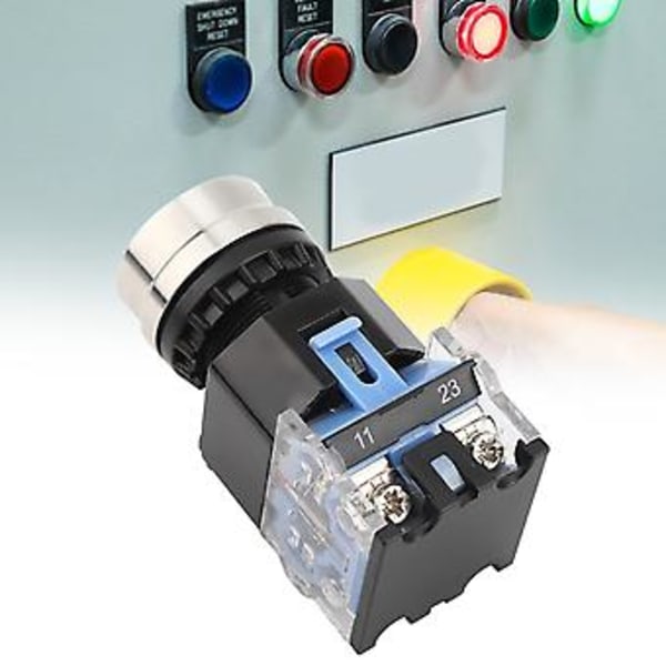 Painonappikytkin ilman valoa, 22mm asennushalkaisija, LA38 AC220V ohjauskomponentti, kestävä ja luotettava, helppo asentaa, ihanteellinen teollisuuskäyttöön