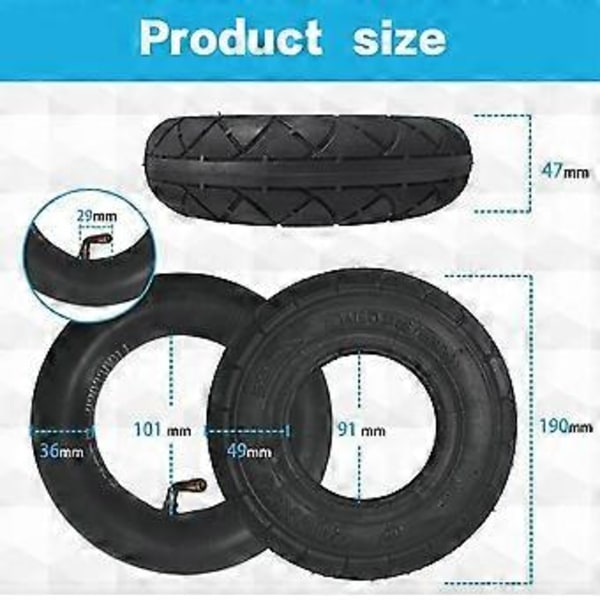 200x50 Däck & Innerslang Set För E100, e150, e200, Power Core E100, 360,, epunk, e-scooter Däck