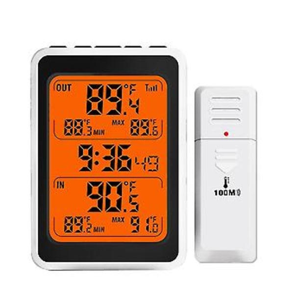Digital Temperatur- och Luftfuktighetsmätare Inomhus Utomhus Elektronisk Med Alarm C
