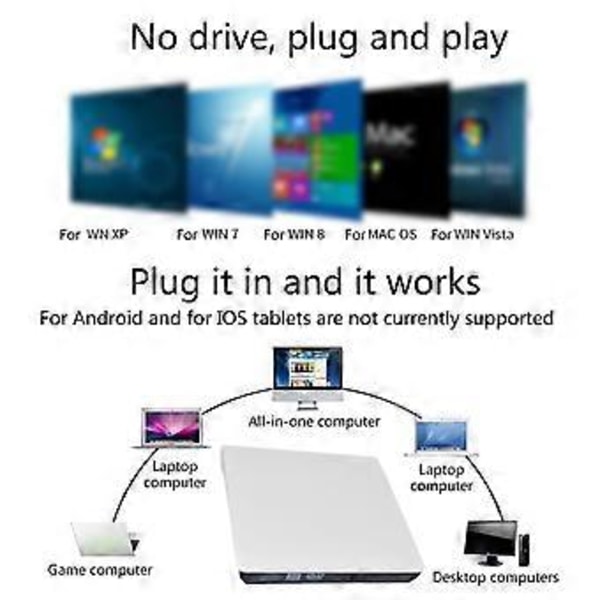 USB 3.0 DVD RW poltinlukija-soitin optiset asemat ohut ulkoinen kirjoitin 5Gbp