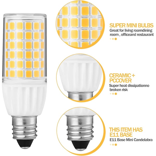 2-pack T4 Jd 5w E11 LED-lampor Dimbara,/flimmerfri Cri 85+, Ul-certifiering