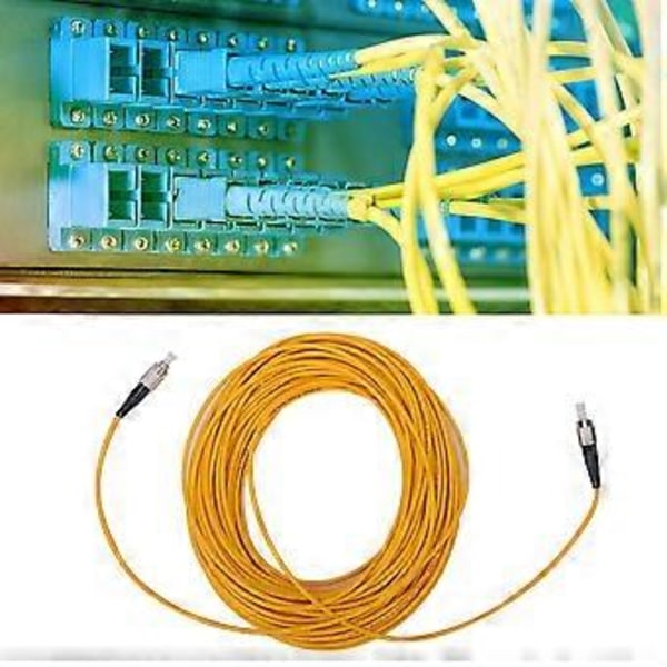 20m FC/UPC till FC/UPC Singlemode Optisk Fiber Patchkabel Gul
