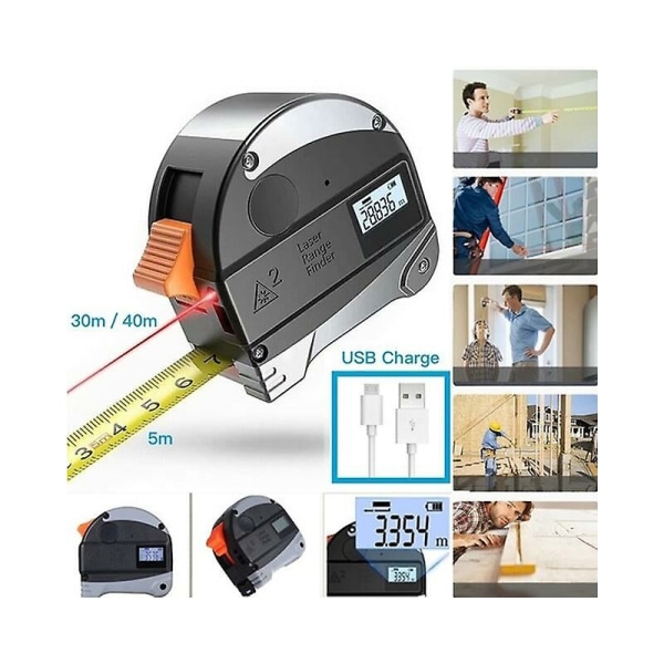 30/40M laser measuring tape retractable digital electronic roulette stainless tape measure multi angle measuring tool dropship 40m