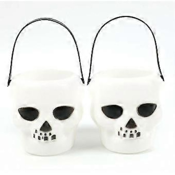 12 stk Halloween Rekvisitter Plast Heksekjele Hodeskalle Gryte Godteri Kjeler Festdekor