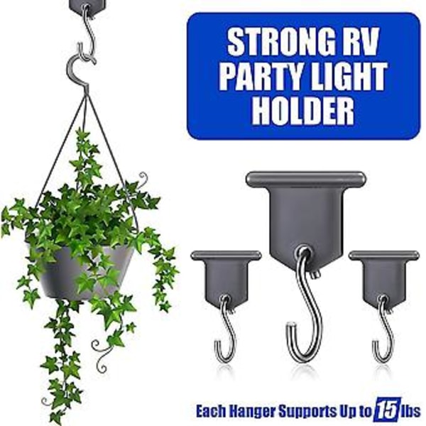 20 st Camping Markiskrokar, Rv Markis Hängare Krokar Rv Party Ljushängare För Julfest, Mot