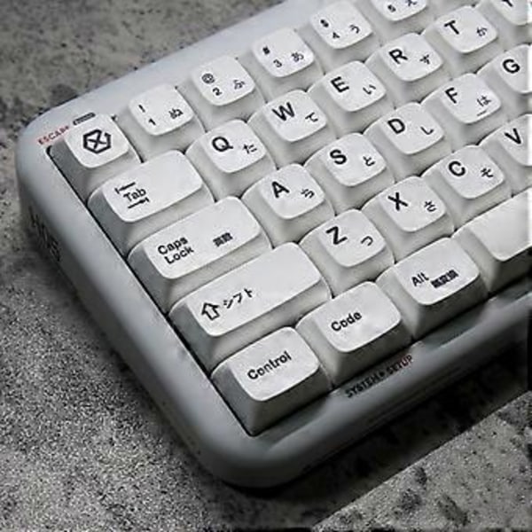 Tykk PBT Hvite Tastaturhetter 135 Taster Sublimering Minimalistisk Japansk Tastaturhette
