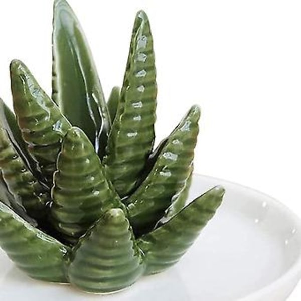 Keraaminen sormusteline, keraaminen sormusteline Aloe-sormuskoruteline Aloe-sormusteline huolellisesti suunniteltu