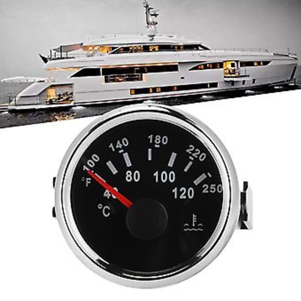 Vattentemperaturmätare för båt, 52mm/2in Marinmotor Vattentemperaturmätare Båttillbehör Byggd för framtiden