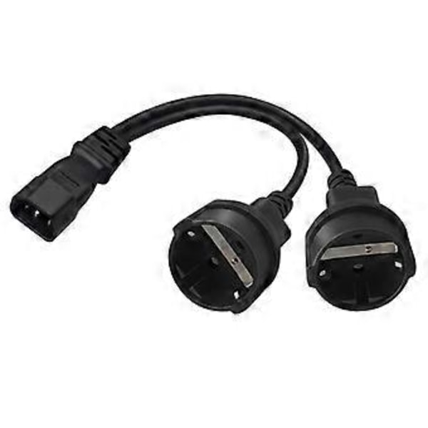 3-benet stik IEC320-C14 til dobbelt EU4.8mm konverter strømkabel ledning