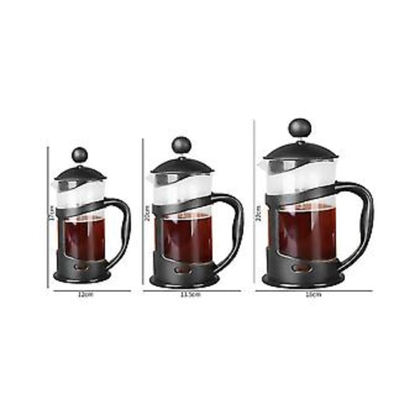 Stempelkande Praktisk Kaffemaskine Multifunktionel Holdbar Kaffekande Rustfrit Stål Glas