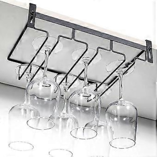 Vinglashållare Under Skåp, 3 Rader Hängande Ställ för Vinglas Metall Glas Hållare Förvaringshängare för Kök, Bar, Etc
