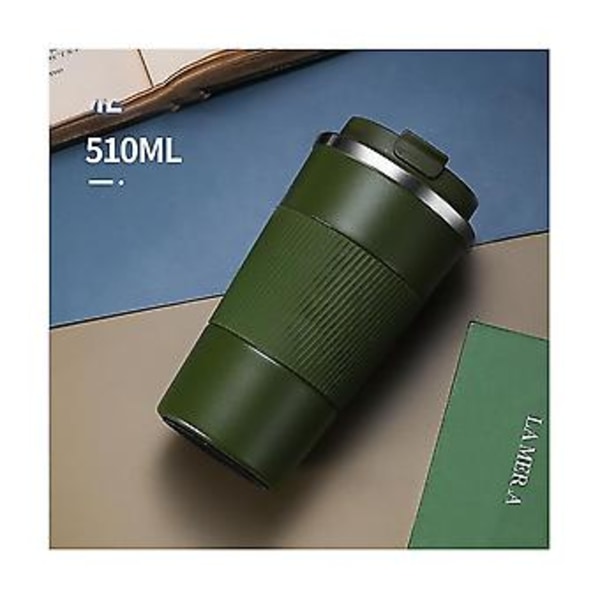 510ml Dubbelväggig Rostfritt Stål 304 Mugg Läcksäker Halkfri Bil Vakuumflaska Resa