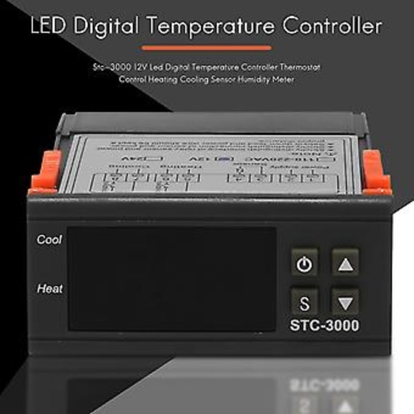 Stc-3000 12v Led Digital Temperatur Tat Ing Ing Sensor Fugtighed