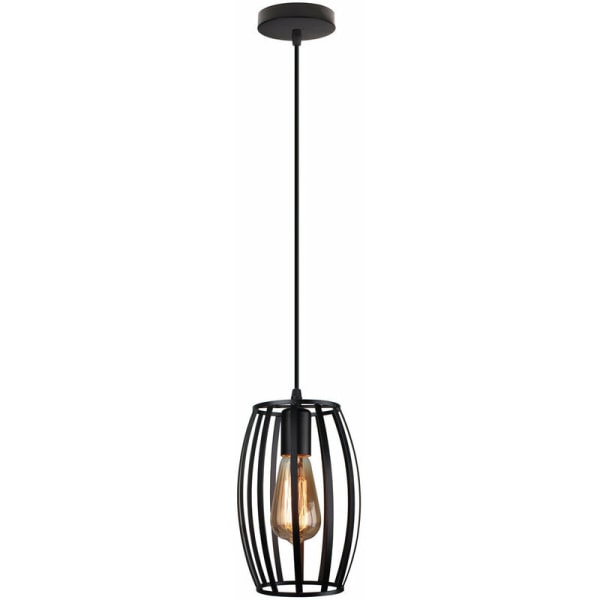 Vintage hänglampa metallbur hängande Lighti Specialdesign ljuskrona lampskärm - 1 st svart