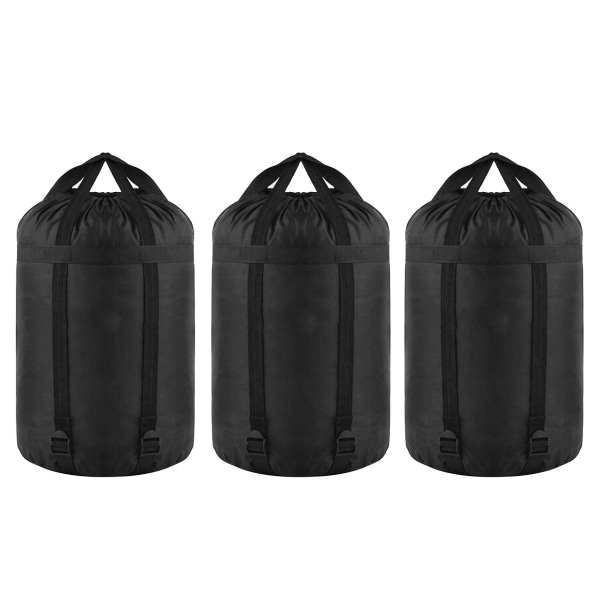 3x Nylon Compression Sacks Bag Sovepose Stuff Oppbevaring Kompresjonspose Sekk
