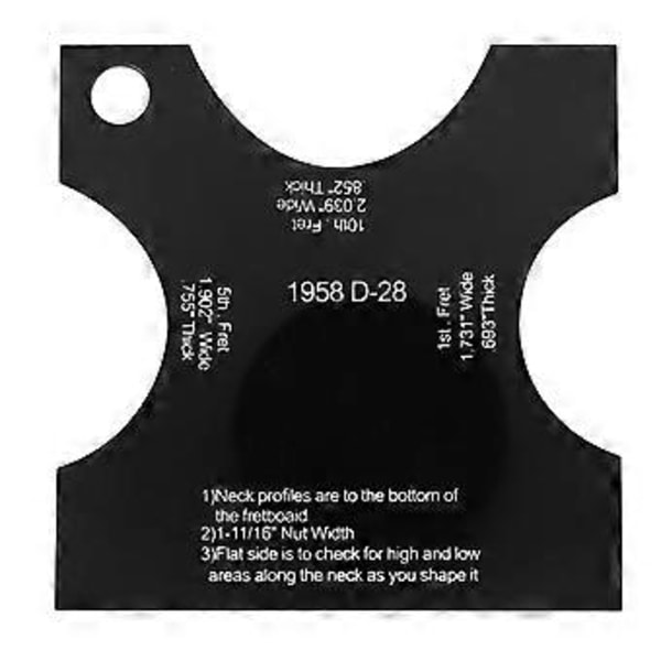 2 stk. Gitar Lag Mal Akryl Hals Formingsmaler Sett Reparasjonsreferanseverktøy for Gitar 1958 000-28